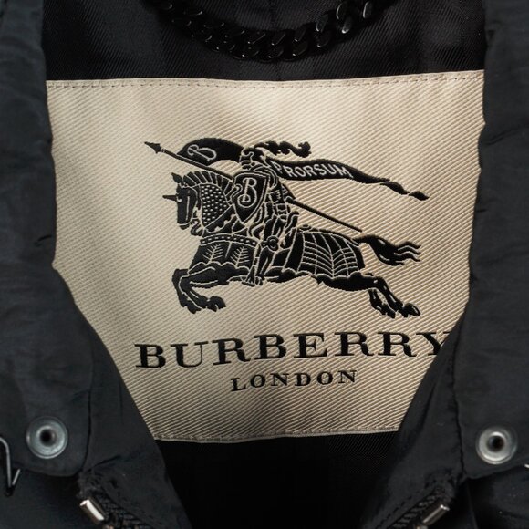 Burberry Roemead Black Allover Ruched Zip Coat - Picture 9 of 13